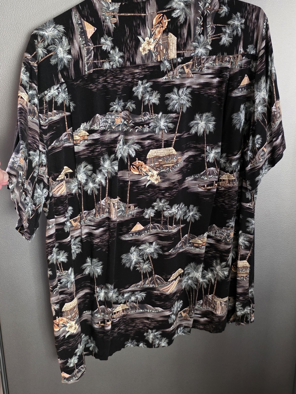 croft & barrow Black Tropical Print Button-Down Shirt